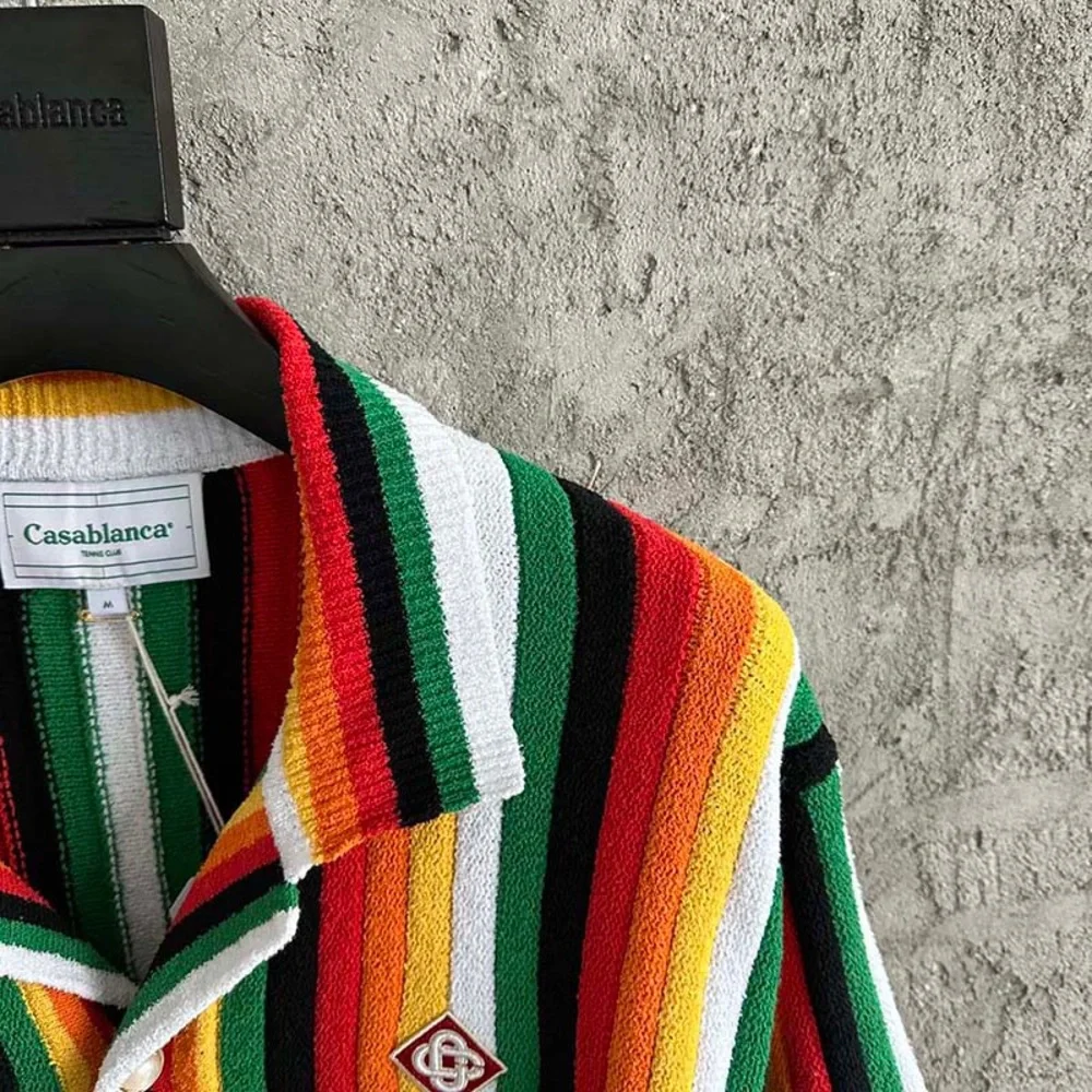Casablanca  Striped Terry Short Sleeve Shirt
